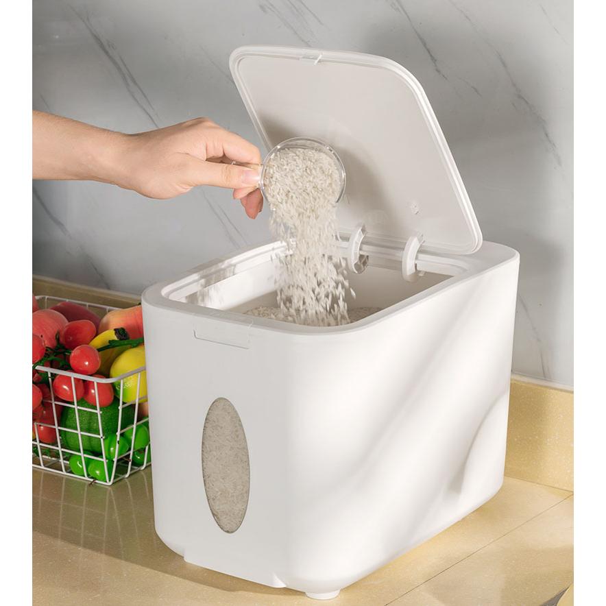 送料無料 米びつ 10kg お米収納 おしゃれ キッチン用品 キッチン収納 保存容器 ライスボックス プラスチック 防虫 グレー ホワイト Qh Kalavika 通販 Yahoo ショッピング
