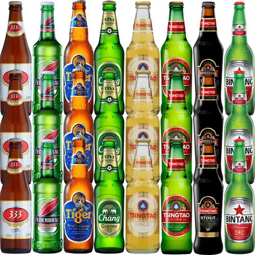 チャーン 333（バーバーバー） ビンタン タイガー 青島/プレミアム/スタウト フェダブロイ アジアのビール8種類×3本飲み比べセット 24本セット 送料無料