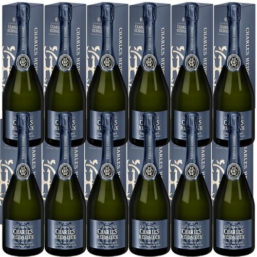 12本セット【送料無料】【正規】シャルル・エドシック[N/V]ブリュット レゼルヴ　箱入 シャンパン/シャンパーニュ 750ml×12本 1箱　Brut Reserve[Charles Hei…