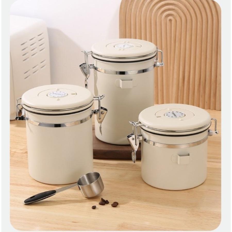 コーヒーキャニスター 1500mlスプーン付き 保存容器 ステンレス製 密封