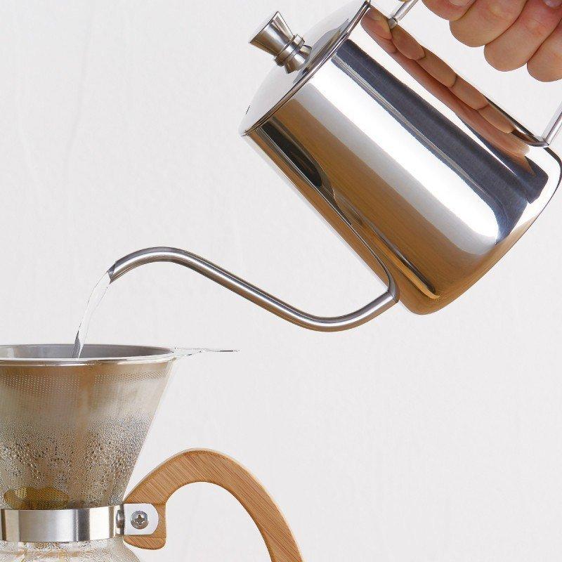 コーヒードリップポット 600ml ステンレス 細口 ポット コーヒーポット 約3杯分 おしゃれ コーヒー グッズ ケトル コーヒーケトル コーヒー器具 シルバー Scoffe550 ユニバイ専門店 通販 Yahoo ショッピング