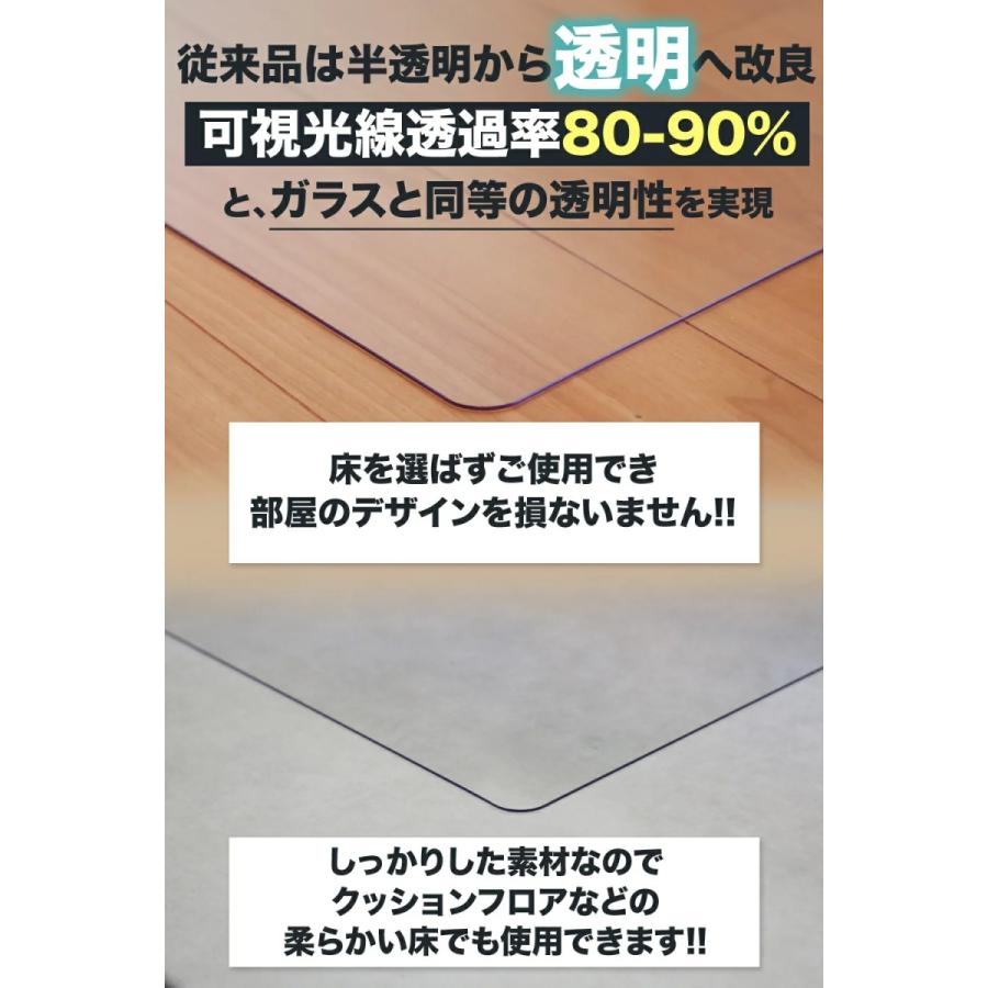 洗濯機 キズ防止 マット Mサイズ 65×70cm (~10kg) 国内正規１年保証 置台 かさ上げ台 キャスター 台 凹み防止 ドラム式 透明 ポリカーボネイト下敷き｜unibuy｜06