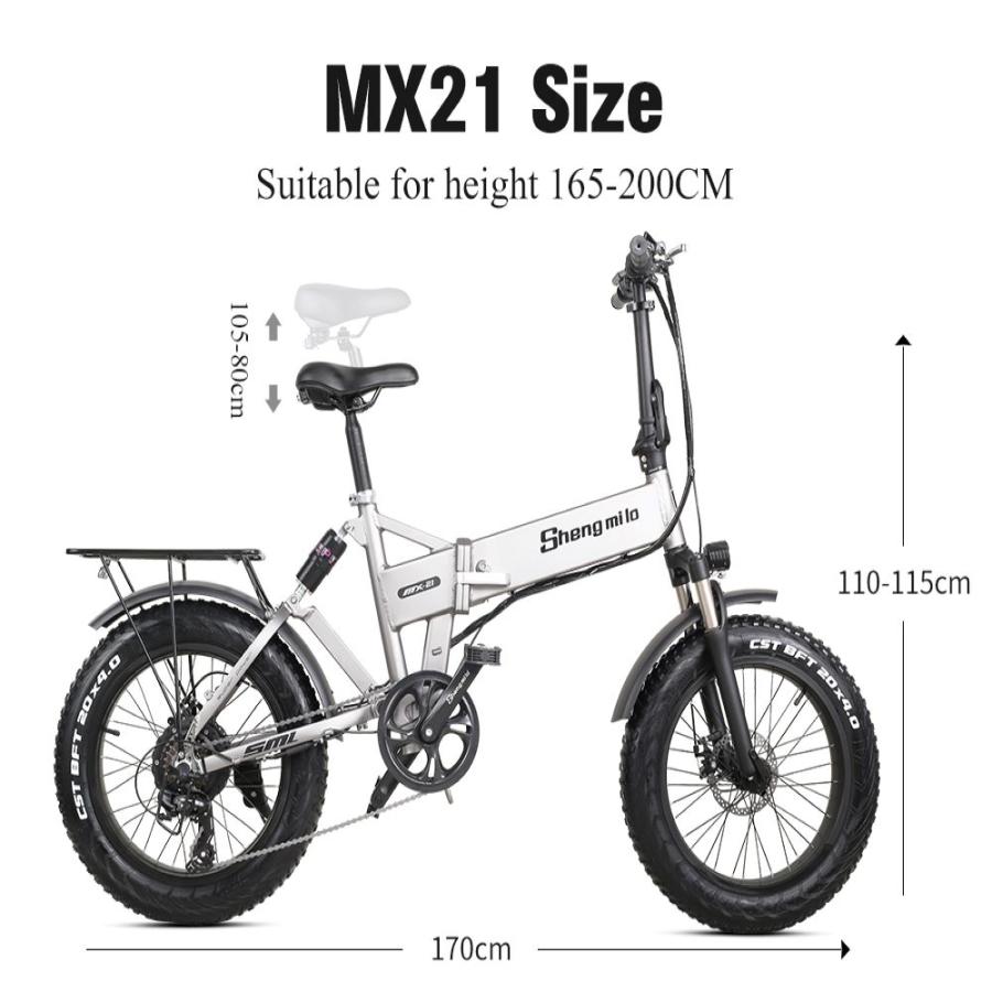 Shengmilo Mx21 ファットバイク アシスト電動自転車 マウンテンバイク 