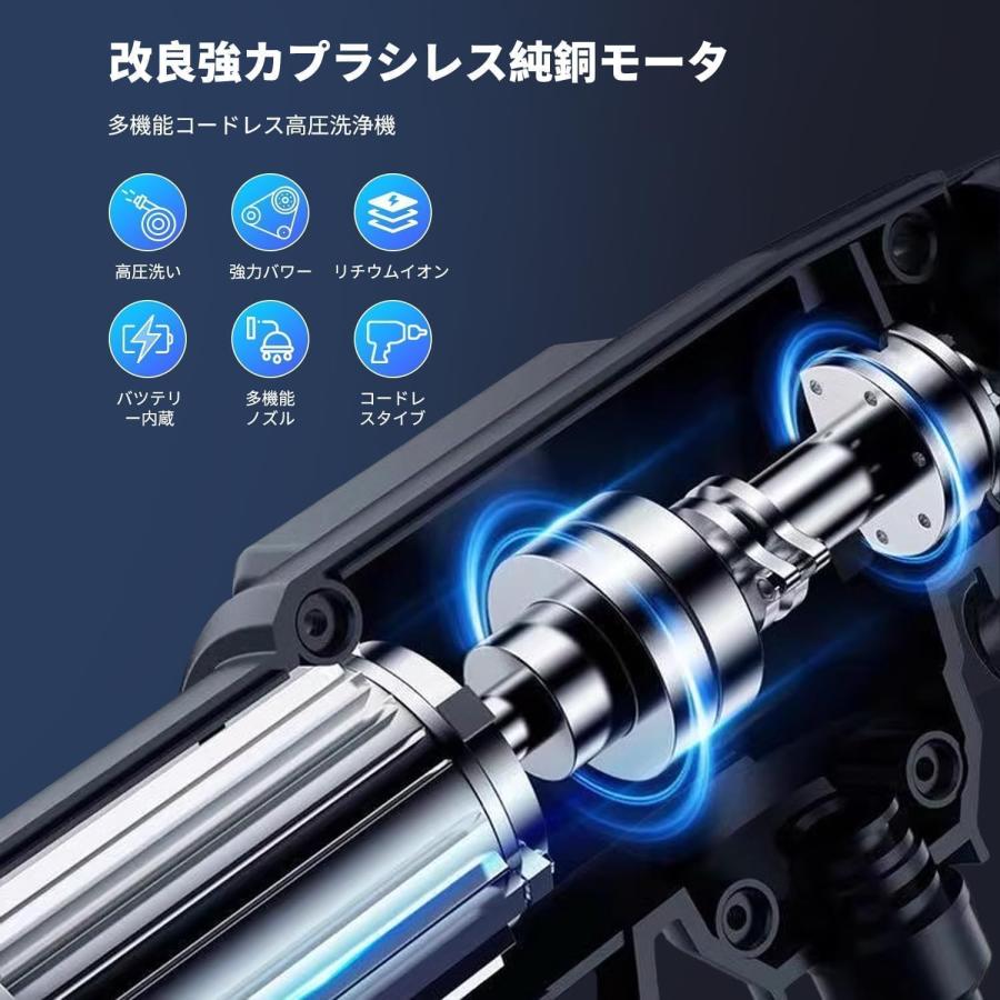 高圧洗浄機 コードレス 充電式 バッテリー式 洗車機 20000mAh 8MPa