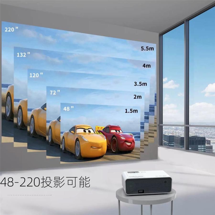 天井 家庭用 WiFi 小型 プロジェクター 5000lm 1280x720 WiFiプロジェクター ホームシアター スマホ 5000LM プロジェクター