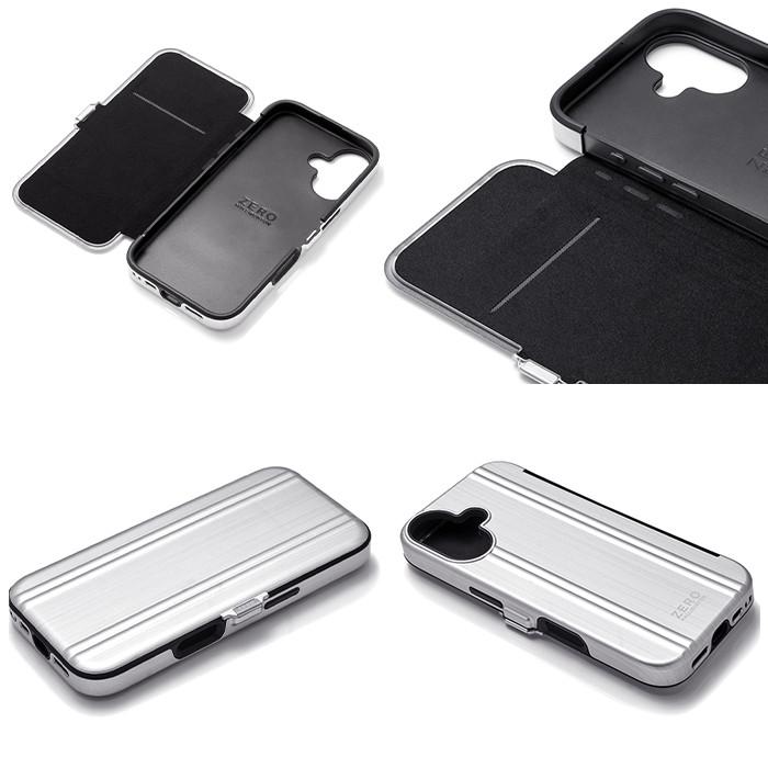ZERO HALLIBURTON iPhone15Pro用手帳型ケース シルバー ZERO HALLIBURTON (ゼロハリバートン) 公式 ] iPhone15Pro 対応/手帳型