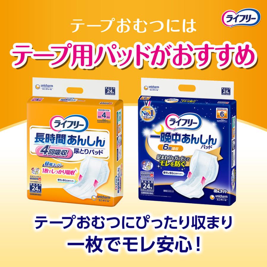 ライフリー 横モレあんしんテープ止め L17枚 4回吸収 4袋 600ml 尿漏れ