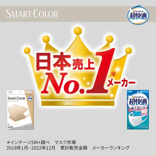 超快適マスク SMART COLOR アッシュグレー 大きめ7枚 ユニ・チャーム