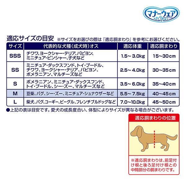 マナーウェア 長時間快適オムツ 男の子用 M 36枚×8袋 ケース販売 犬用