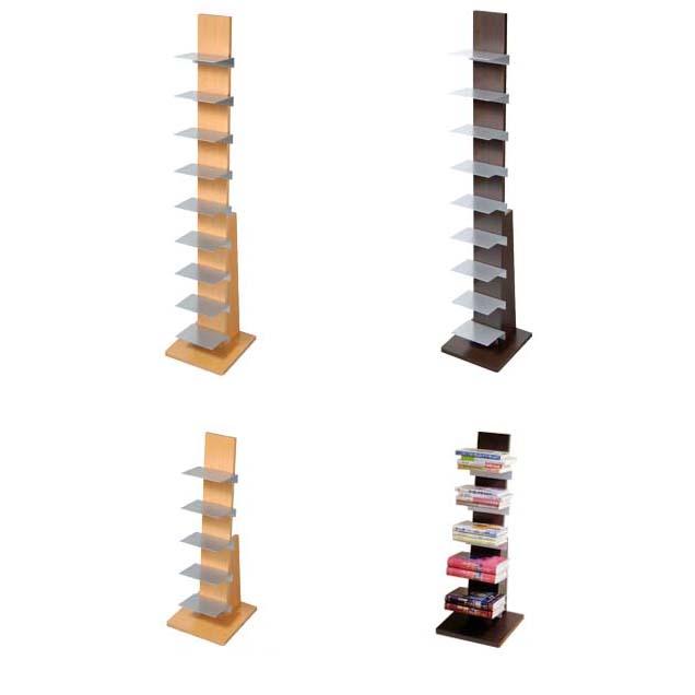 シンプルでおしゃれ オークス ブックタワー ロータイプ L53DA ダーク