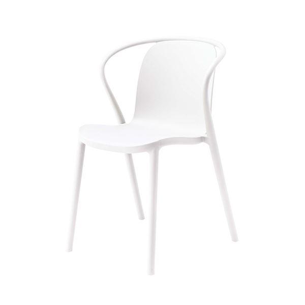 大きい割引 チェア/椅子 ホワイト 約W54×D54×H80×SH47cm スタッキング可 完成品〔沖縄離島発送不可〕 チェア用床保護マット