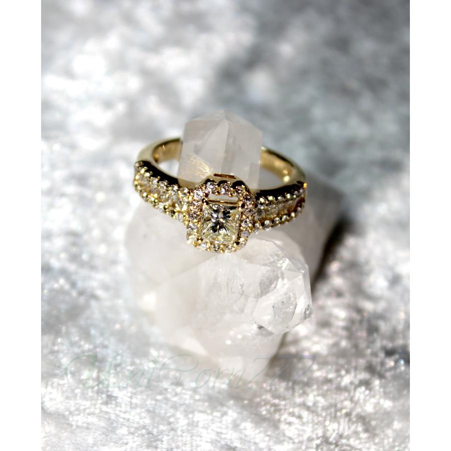 鑑別付天然ダイヤモンドリング TypeA 0.638ct／0.77ct 18金  