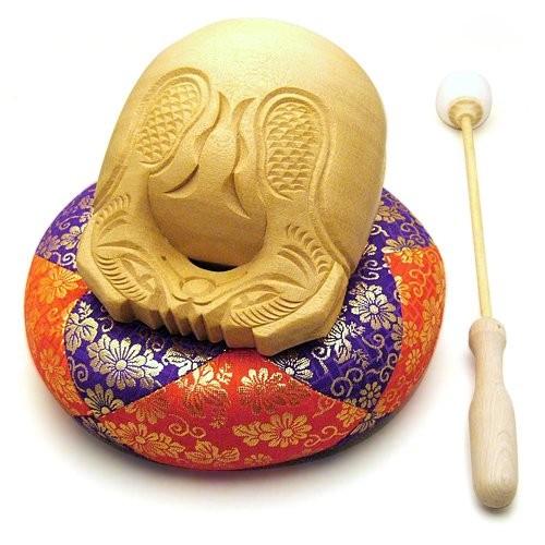 直営の公式ショッピングサイト 仏壇屋 滝田商店 木魚 白木製 一式 4 5寸 横巾13 5cm 最も一般的な白木の木魚 ふとん 籐柄バイ付き 仏壇用の仏具滝田商店発行 ネット卸売り Checkbox Cl