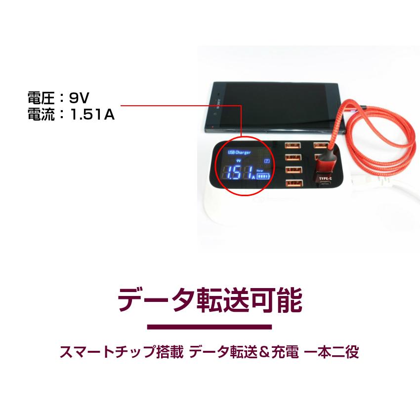 1m 楕円型 急速充電 QC3.0 9V データ転送 充電 マグネット ケーブル