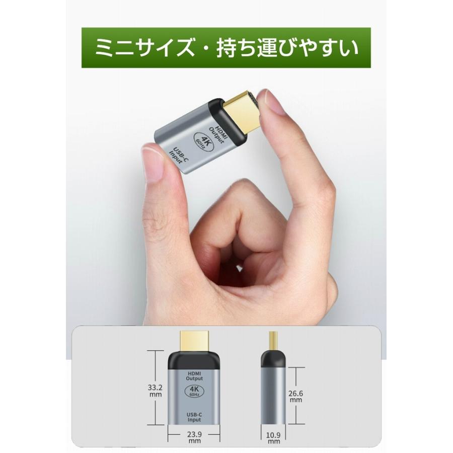 USB3.1 Type-C メス →HDMI オス 映像出力 変換アダプター Gen2