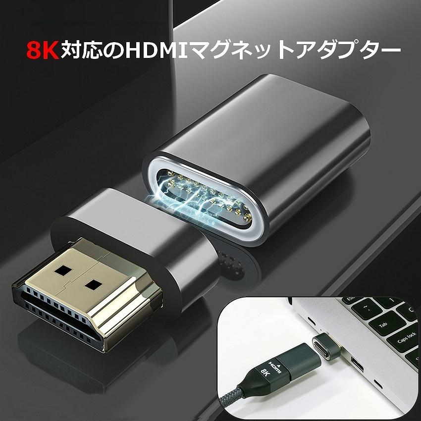 HDMI 2.1 マグネット 変換 アダプター 8K 120Hz 4K 60hz 48Gbps 3D