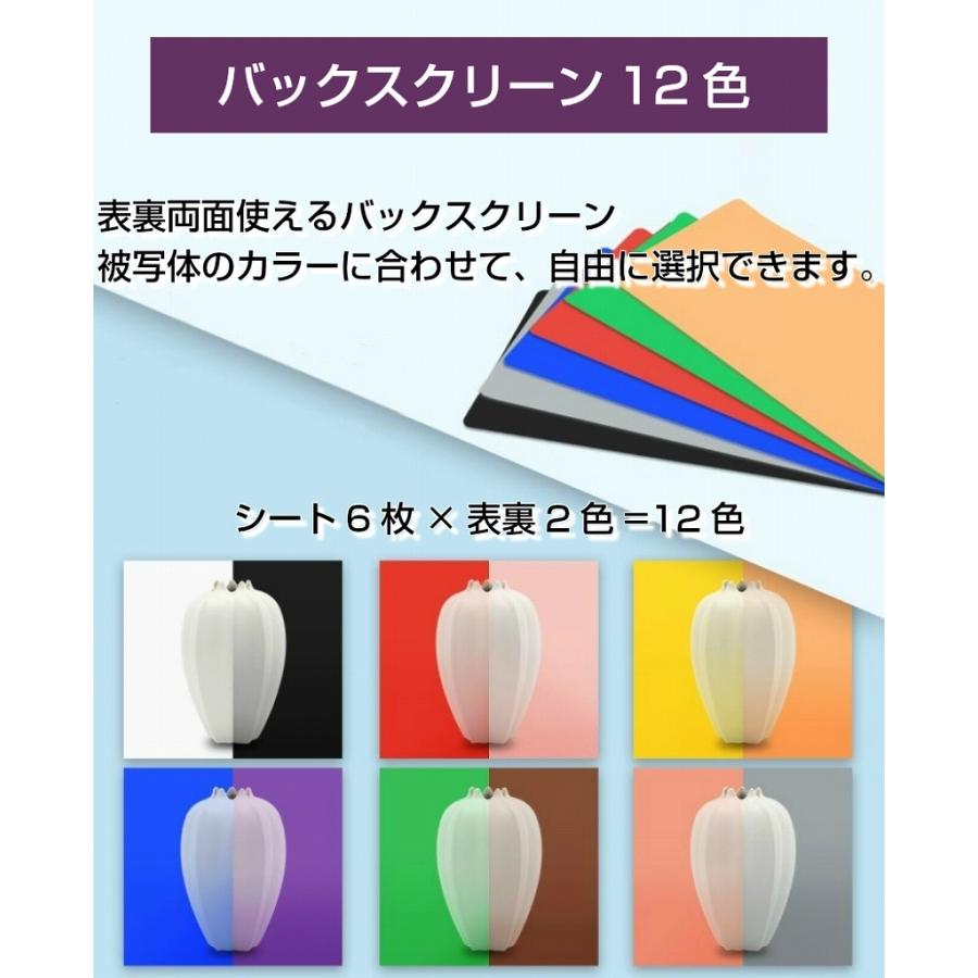 25cm 反射板付き 撮影ボックス 背景12色 高輝度LED 96灯 撮影テント