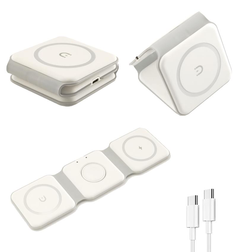 ワイヤレス充電器 3in1 MagSafe対応 iPhone Apple MagSafe充電器 qi