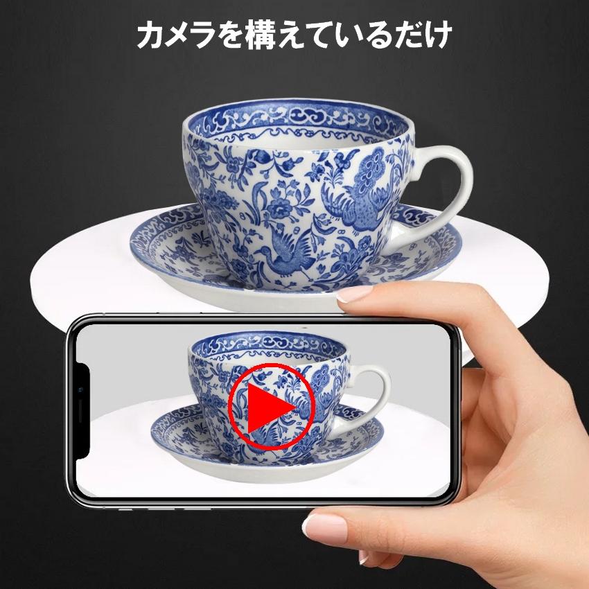 電動ターンテーブル 360度回転 20cm 低騒音 撮影用 回転台 USB給電