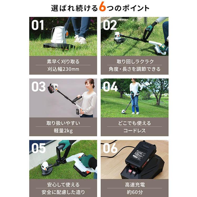 IRIS OHYAMA（アイリスオーヤマ） 草刈り機 コードレス 18V 充電式 芝