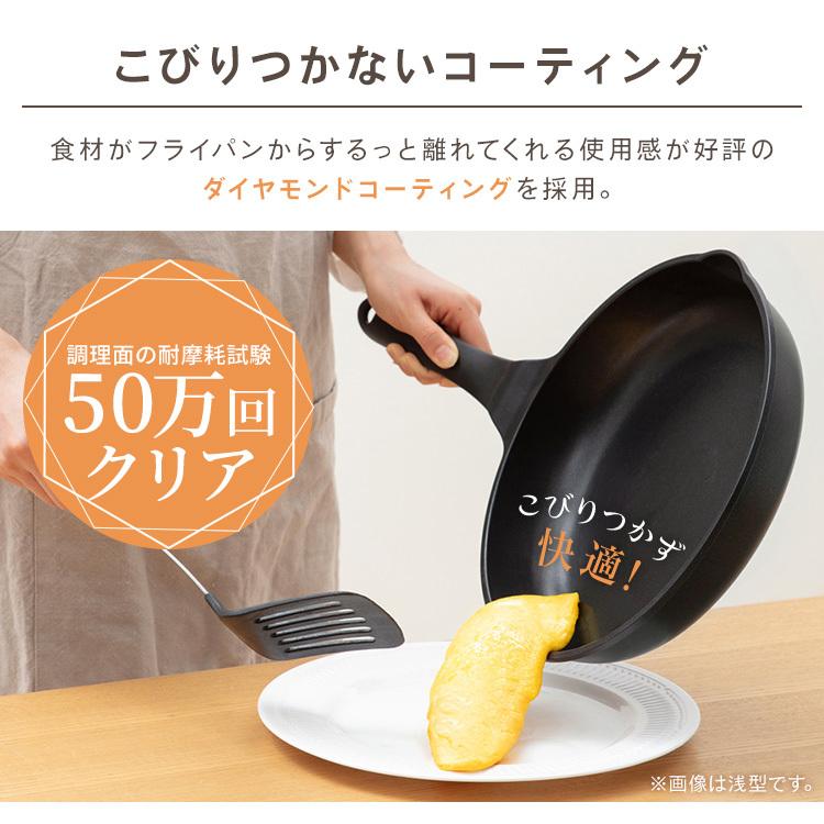 IRIS OHYAMA フライパン 28cm ガス 軽い 深型 注ぎ口 アイリスオーヤマ
