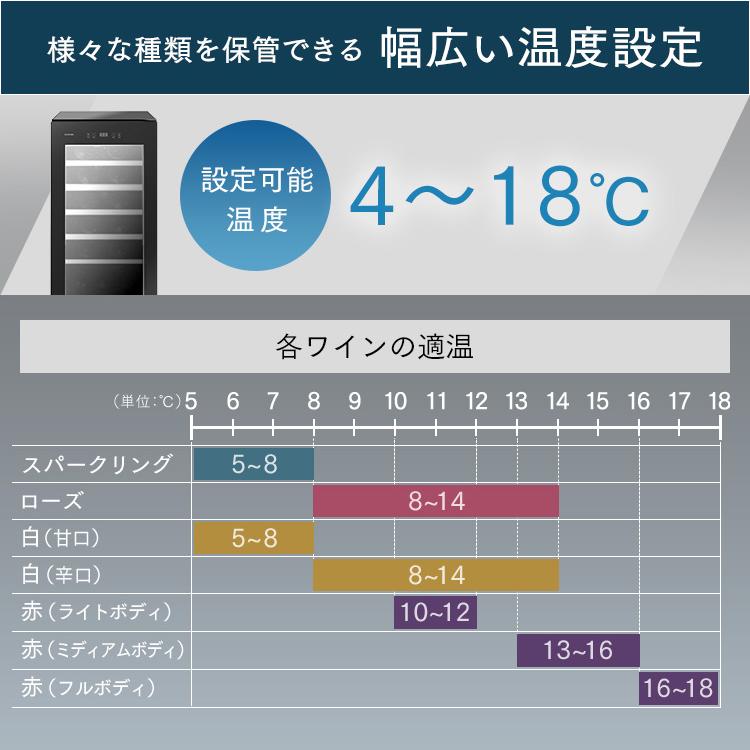 ワインセラー 32本 家庭用 小型 LED おしゃれ ワイン 自宅 コンプレッサー式 スリム コンパクト IWC-C321A-B ブラック アイリスオーヤマの画像