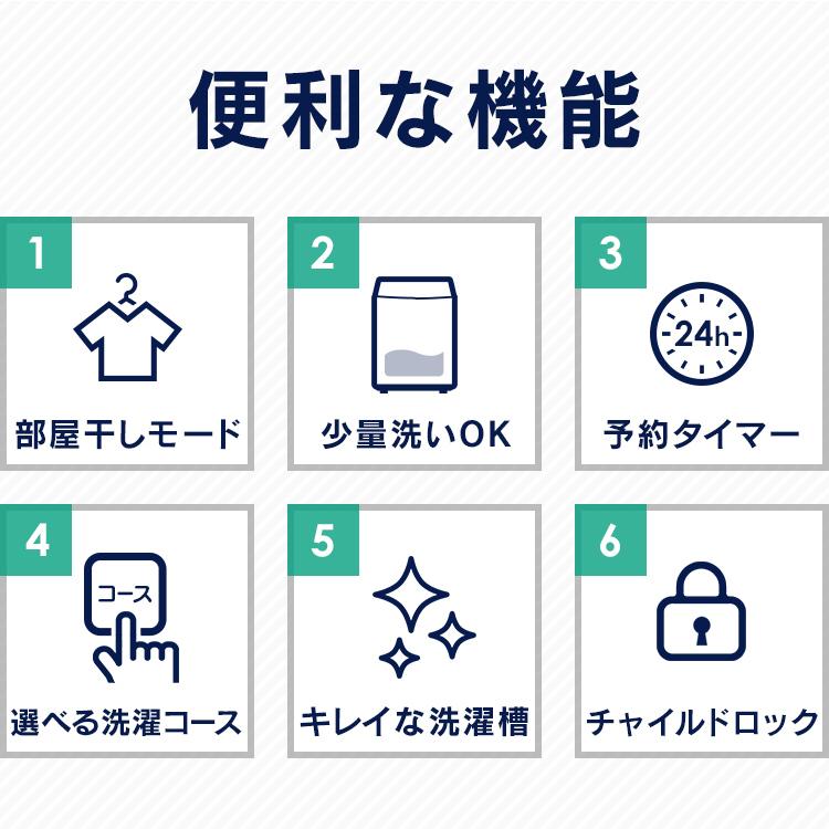全自動洗濯機 5.0kg IAW-T504 ホワイト アイリスオーヤマ｜unidy-y｜05