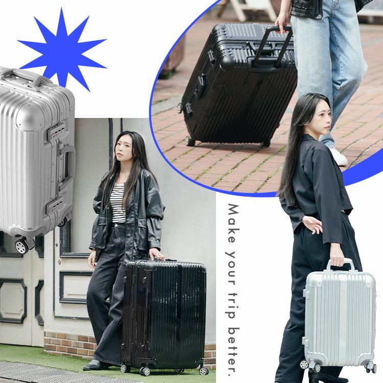 スーツケース Mサイズ アルミ 76L おしゃれ キャリーバッグ 旅行カバン