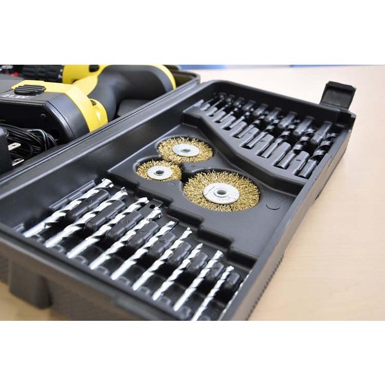 ベルソス 21.6V充電式コードレス電動ドリルドライバー92Pセット(黒×黄)