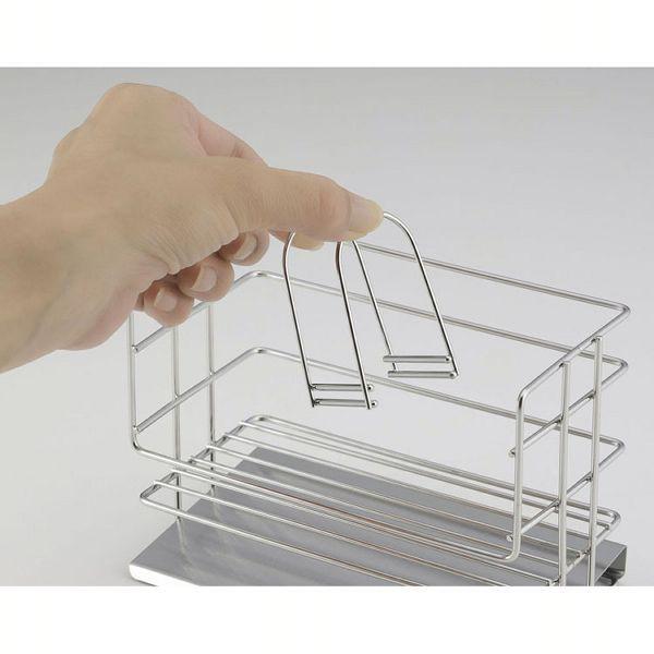 斜めトレー付洗剤スポンジラック ミニ シルバー 42591 下村企販 (D)(B