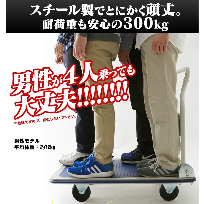 台車 折りたたみ キャスター 軽量 300kg タイヤ 業務用 コンパクト 運搬用台車 平台車 家庭用 スチール台車 SLD-H001BL 耐荷重300kg 大型 |  | 01