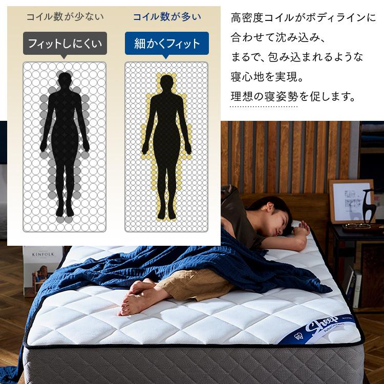 シングル 高反発 ポケットコイル ベッドマットレス ラテックス スプリング 抗菌 防臭 ホテル 厚さ25cm PMTS25N-S 【定可】 アイリスオーヤマ