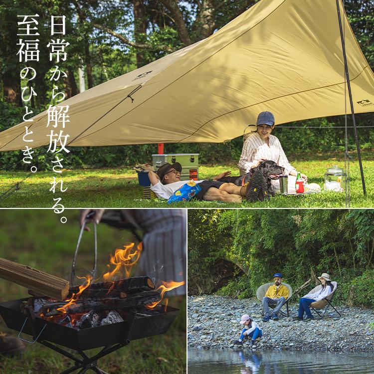 アウトドアチェア ロータイプ 2個セット ドリンクホルダー サイドテーブル HUGEL キャンプチェア キャンプ 椅子 2脚セット CC-LOW アイリスオーヤマ_16