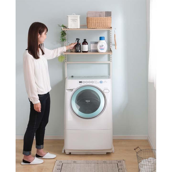 IRIS OHYAMA ランドリーラック スチール スチールラック 洗濯機