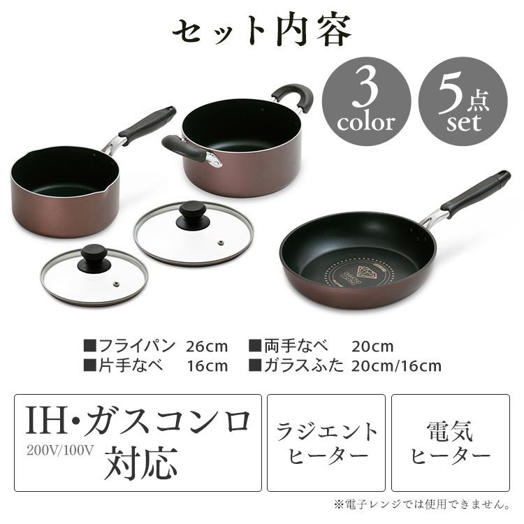 コーティング フライパン 両手鍋 10点 まとめ売り 美品 送料込 IRIS OHYAMA フライパンセット IH対応 IH アイリスオーヤマ 5点