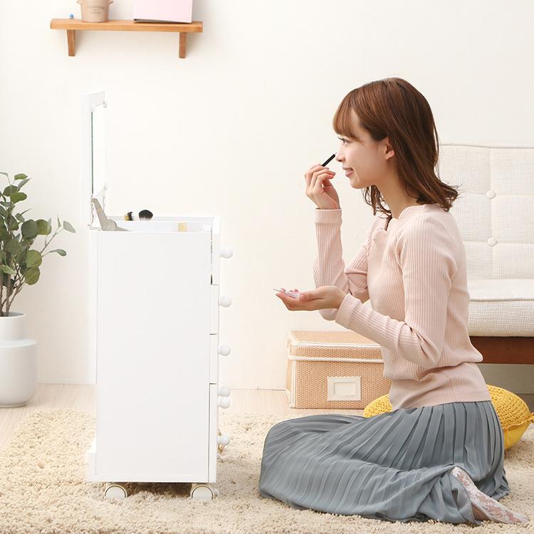 ドレッサーワゴン おしゃれ キャスター付き 安い コンパクト 収納