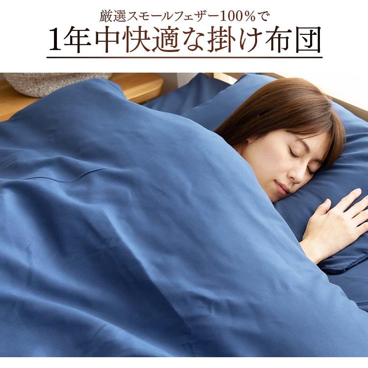 布団セット ダブル 9点セット 安い シンプル 羽根布団9点セット D