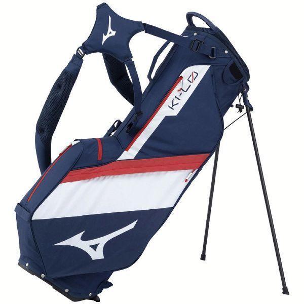 美品★ミズノ軽量キャディバッグK1-L0 スタンド式　Mizuno MIZUNO ミズノ公式 K1-L0 stand キャディバッグ ネイビー