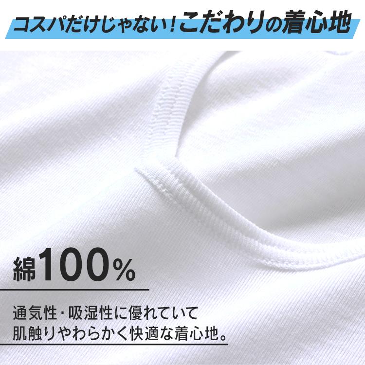 インナーシャツ メンズ 5枚組 半袖 Uネック Vネック 肌着 Tシャツ