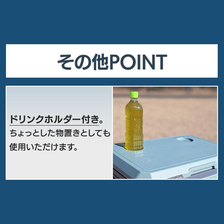 クーラーボックス 45L 保冷 アウトドア 釣り キャンプ用品 BBQ 部活 キャスター付 ドリンクホルダー 水抜き栓 IS-HCB45 (D)_10