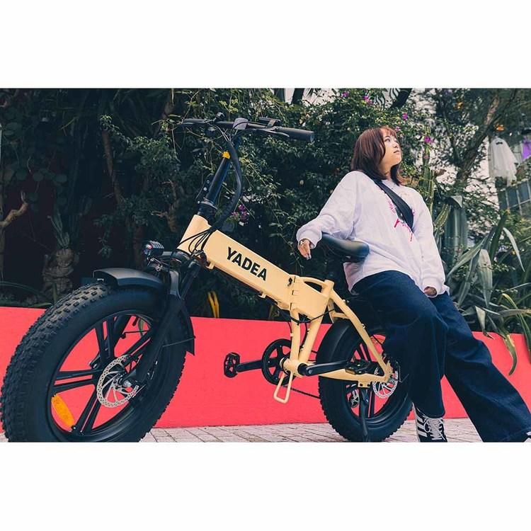 電動自転車 電動アシスト自転車 折りたたみ自転車 ファットバイク シマノ製 (完成品お届け)電動自転車 7段変速 20インチ HNT-01 YADEA (代引不可) (TD)(B)の画像