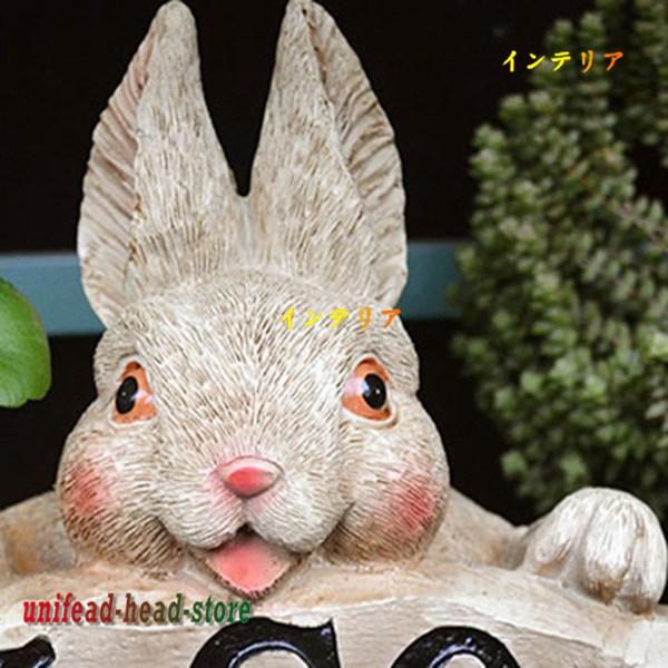 ガーデニング 置物 F ガーデンオーナメント ウェルカム welcomeボード ウサギのオブジェ 兎 置き物 オブジェ かわいい庭 部屋｜unifead-head-store｜08