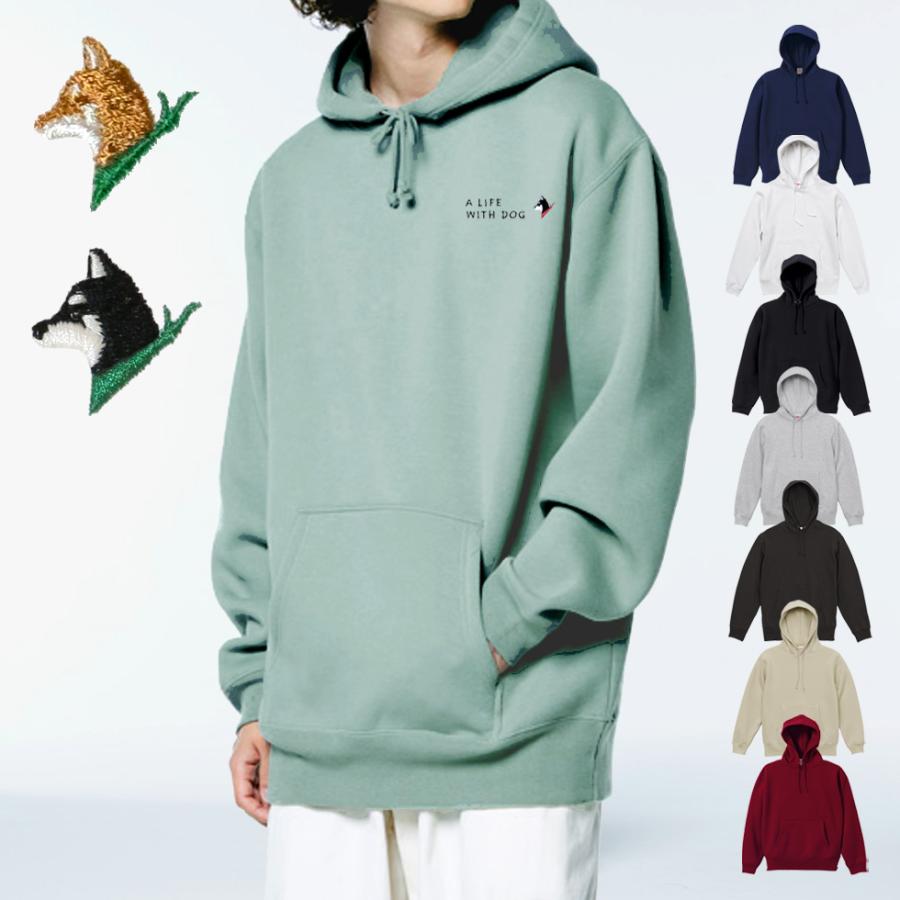 柴犬グッズ スウェット パーカー カラーオーダー メンズ レディース 赤