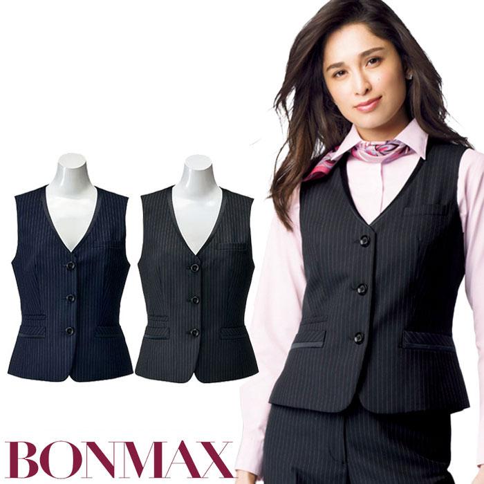 ボンマックス（BONMAX） ベスト 事務服 AV1257 ネイビー ブラック 家庭