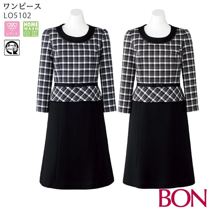 5号 15号 ワンピース Lo5102 ブラック ピンク オールシーズン 事務服 制服 ボンマックス Bon Lo5102 Biztime 通販 Yahoo ショッピング