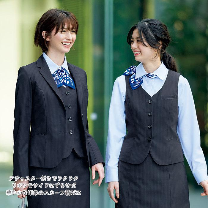 カーシーカシマ リボンスカーフ EAZ724 ワンタッチ ブルー ワイン