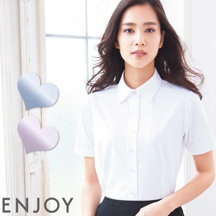 5号 17号 Esb691 シャツブラウス レディース 全3色 半袖 ニット ストレッチ Uvカット 吸汗速乾 防透 Enjoy Enj Esb691 Biztime 通販 Yahoo ショッピング