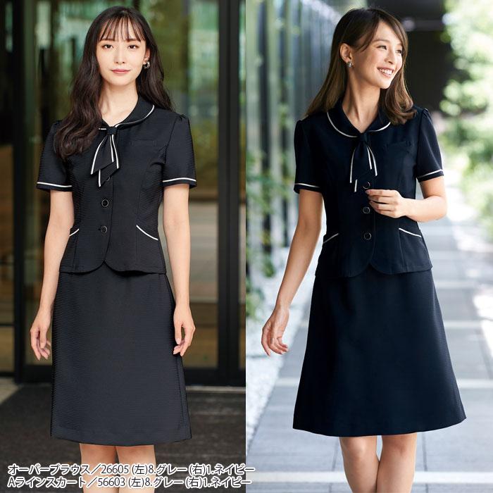 ジョア 21〜25号 オーバーブラウス 事務服 26605 アンジョア 半袖 タイ 