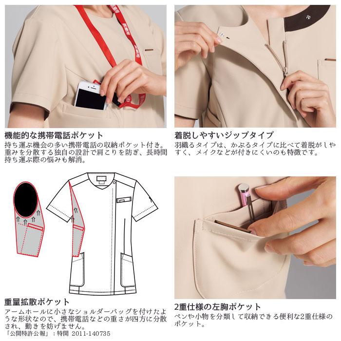 ZIP SCRUB（ジップスクラブ） 医療 白衣 7069SC レディース S〜4L 前