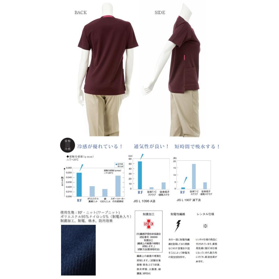 ナガイレーベン スクラブ 前開き 白衣 医療 RF5082 男女兼用 半袖